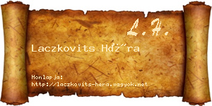Laczkovits Héra névjegykártya
